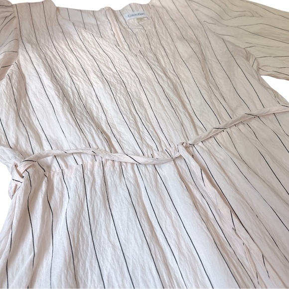 Calvin Klein Blush Pink Stripe Midi Dress | Size 12 | NWT - Picture 10 of 15